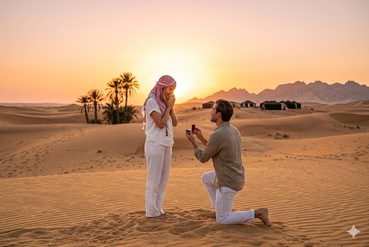 Romantic Desert Proposal with Dinner & Stargazing